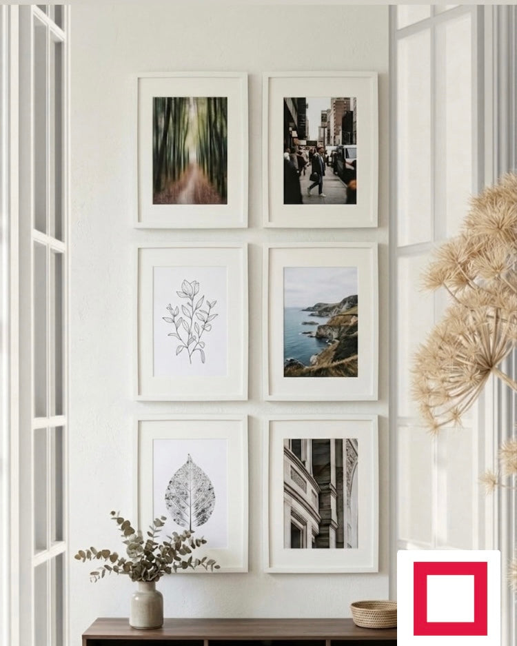32x44 Büyük Sıralı Altılı Fotoğraf Çerçevesi – Duvar Galeri Çerçeve Seti