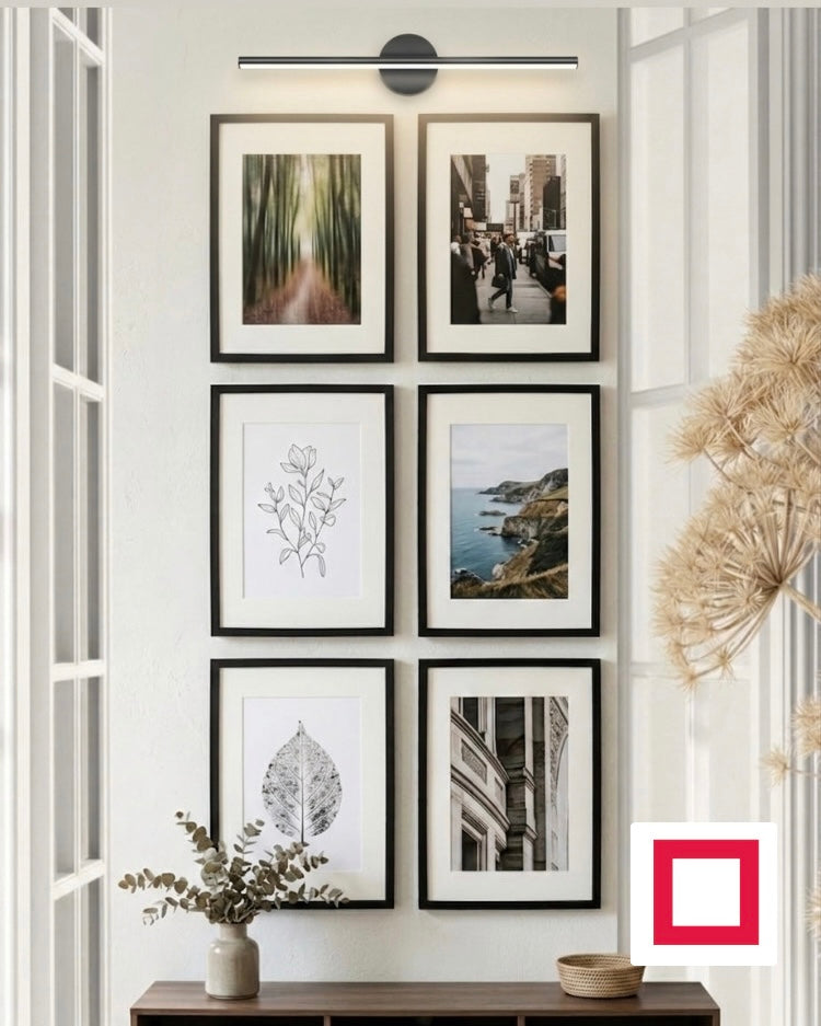 32x44 Büyük Sıralı Altılı Ahşap Fotoğraf Çerçevesi – Aplik Işık Hediyeli