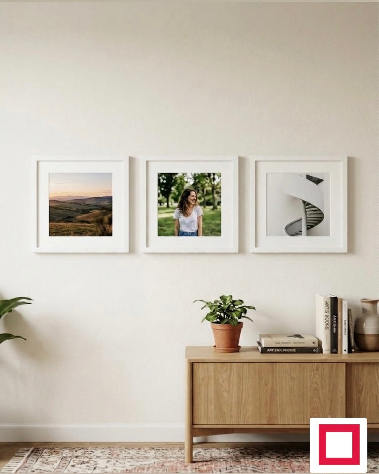 Kare Üçlü Fotoğraf Çerçevesi – Duvar Galeri Çerçeve Seti