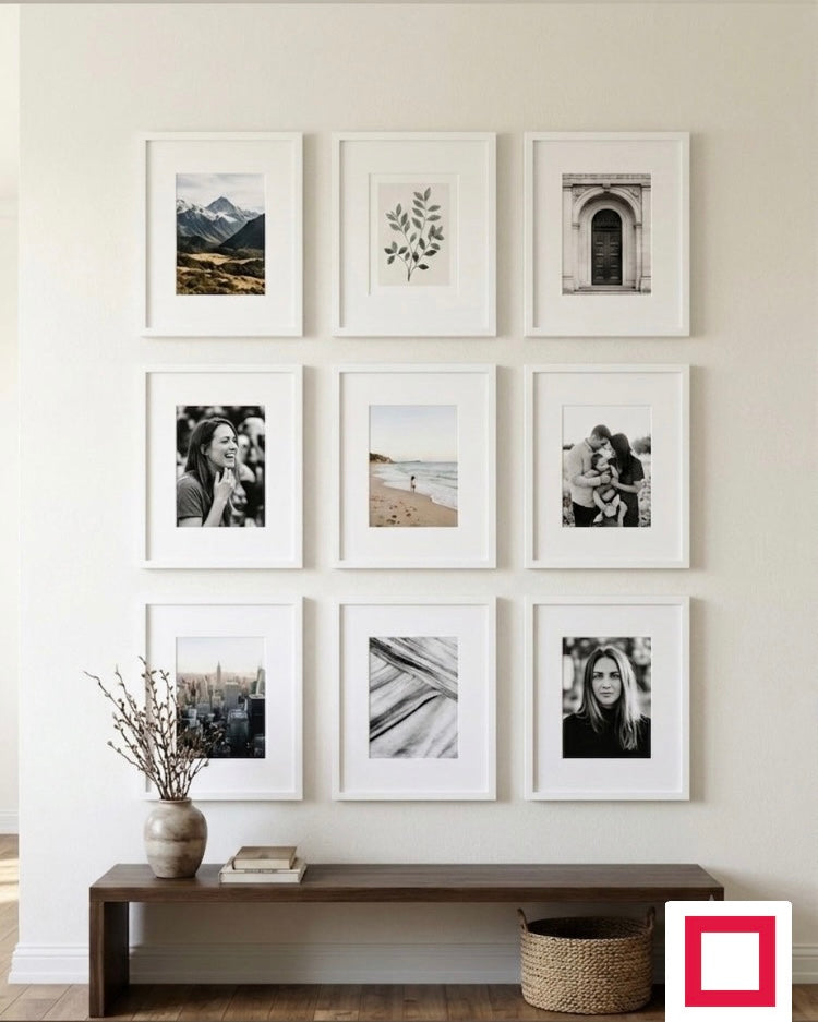 23x32 Dokuzlu Fotoğraf Çerçevesi – Duvar Galeri Çerçeve Seti