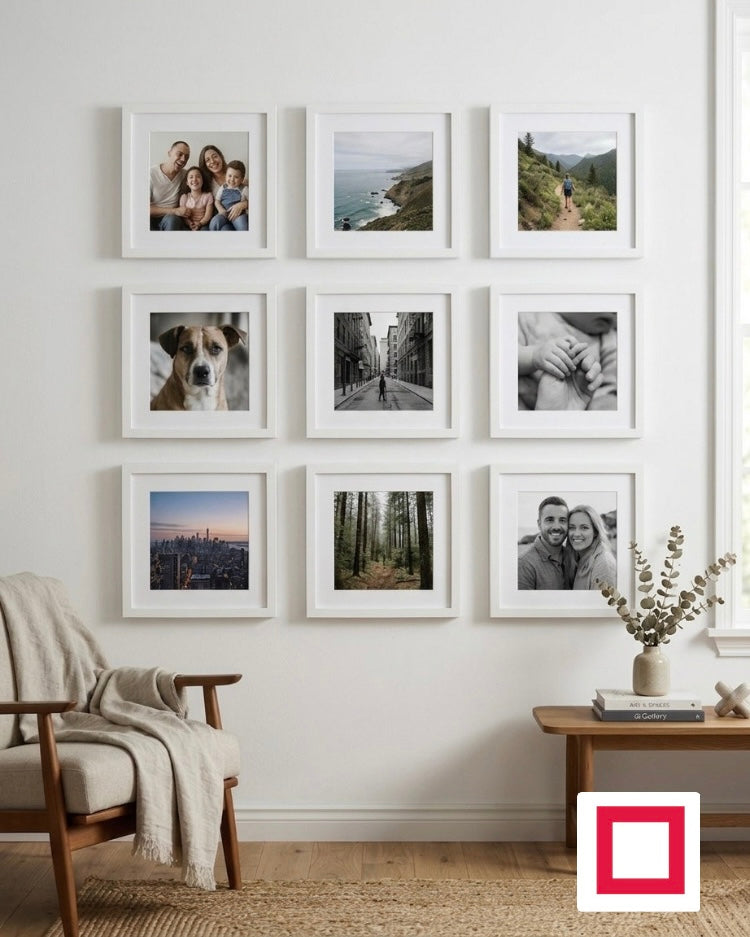 Kare Dokuzlu Fotoğraf Çerçevesi – Duvar Galeri Çerçeve Seti