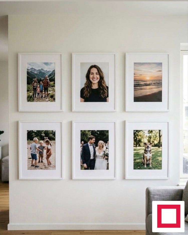 32x44 Büyük Altılı Fotoğraf Çerçevesi – Duvar Galeri Çerçeve Seti
