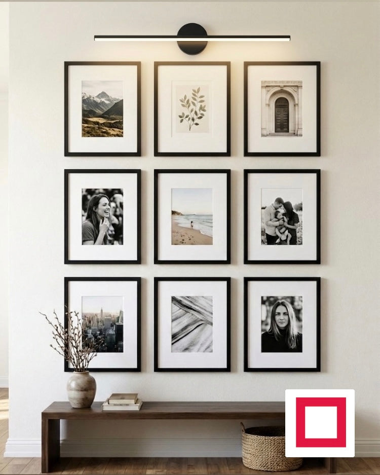 23x32 Dokuzlu Ahşap Fotoğraf Çerçevesi – Aplik Işık Hediyeli