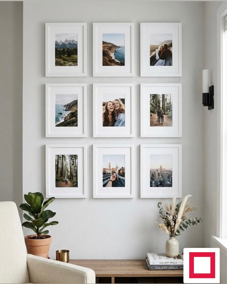 17x23 Dokuzlu Fotoğraf Çerçevesi – Duvar Galeri Çerçeve Seti